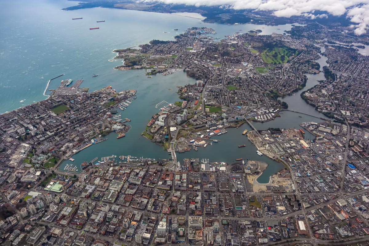 City of Victoria as seen from the air.